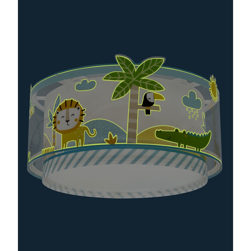 Dalber 76116 - Plafonnier enfant JUNGLE 2xE27/15W/230V
