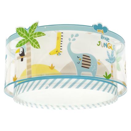 Dalber 76116 - Plafonnier enfant JUNGLE 2xE27/15W/230V