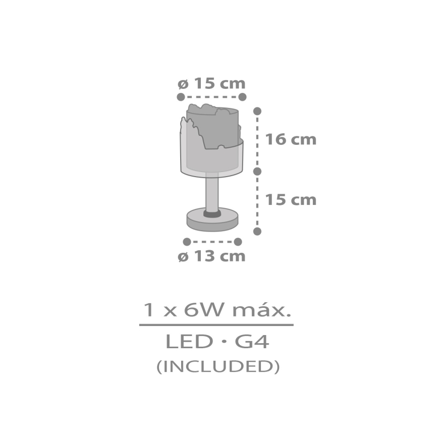 Dalber 76301 - Lampe de chevet enfant LED SNOOPY 1xG4/4W/230V blanche/rouge