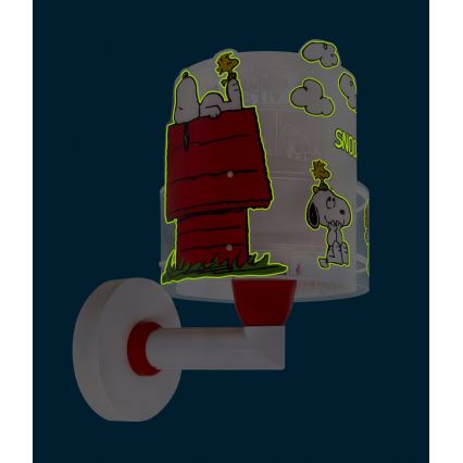 Dalber 76309 - Kinder-Wandleuchte SNOOPY 1xE27/15W/230V weiß/rot