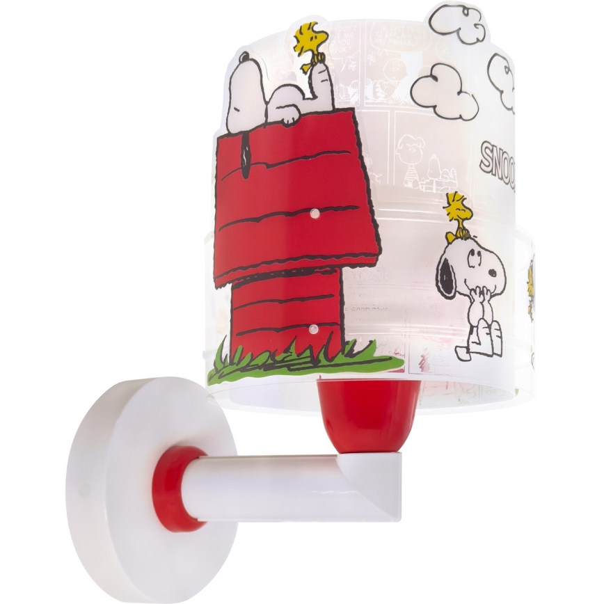 Dalber 76309 - Lampada da parete per bambini SNOOPY 1xE27/15W/230V bianco/rosso