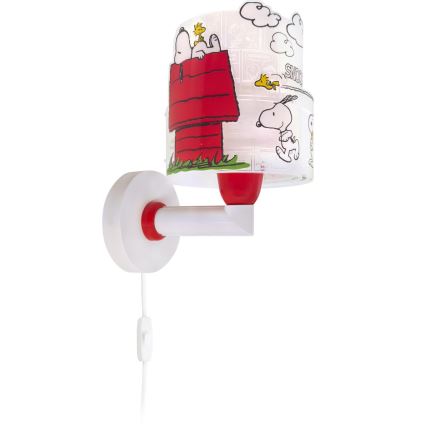 Dalber 76309 - Lampada da parete per bambini SNOOPY 1xE27/15W/230V bianco/rosso