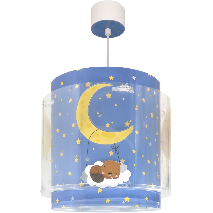 Dalber 76632 - Kinder-Pendelleuchte MOON DREAMS 1xE27/15W/230V blau