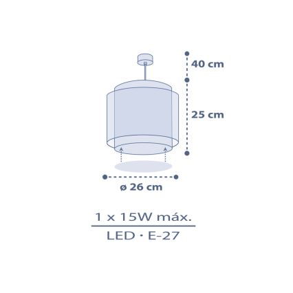 Dalber 76632 - Kinder-Pendelleuchte MOON DREAMS 1xE27/15W/230V blau