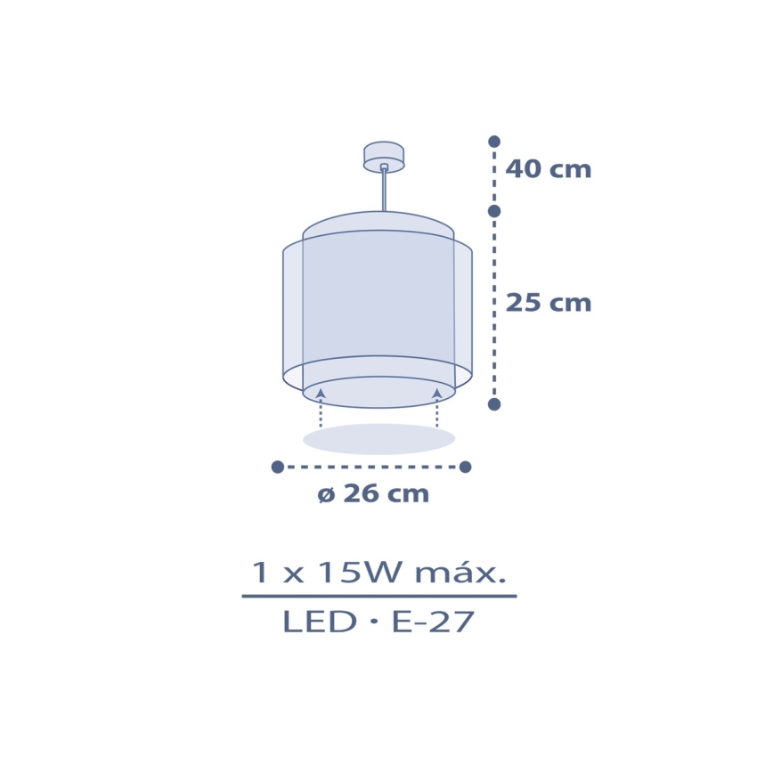 Dalber 76632 - Lampadario per bambini MOON DREAMS 1xE27/15W/230V blu