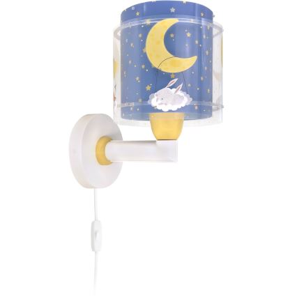 Dalber 76639 - Kinder-Wandleuchte MOON DREAMS 1xE27/15W/230V blau