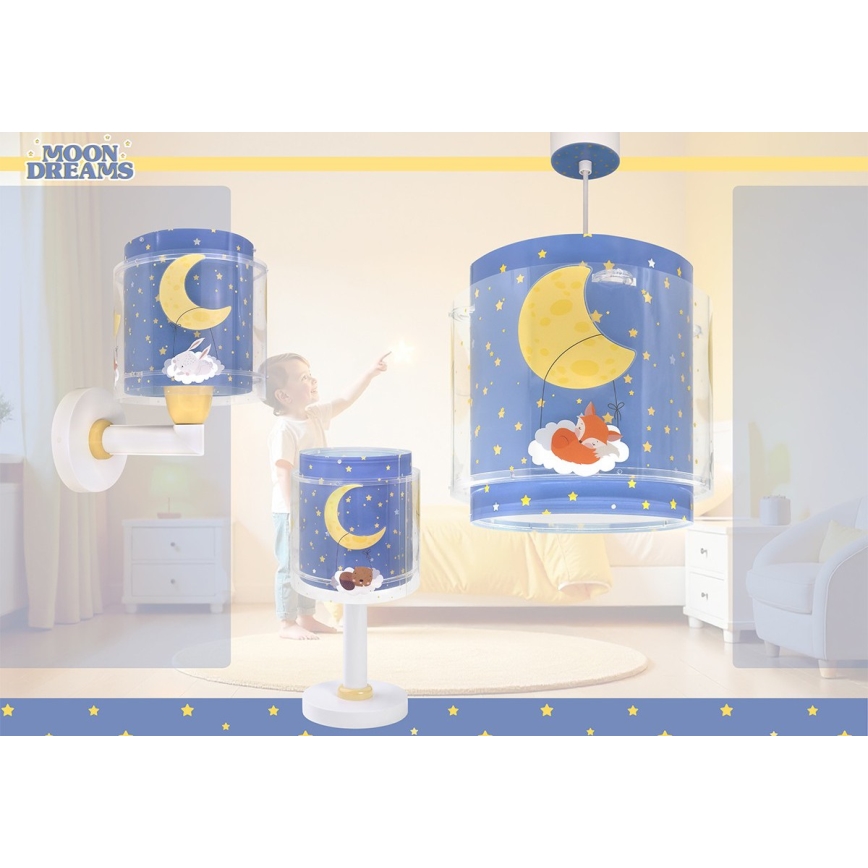 Dalber 76639 - Kinder-Wandleuchte MOON DREAMS 1xE27/15W/230V blau