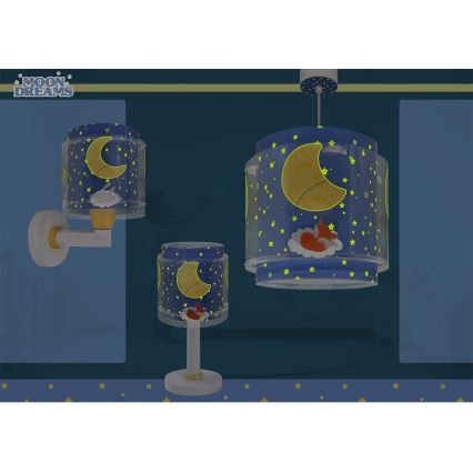 Dalber 76639 - Kinder-Wandleuchte MOON DREAMS 1xE27/15W/230V blau