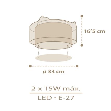 Dalber 76876 - Kinder-Deckenleuchte BABY CHICK 2xE27/15W/230V