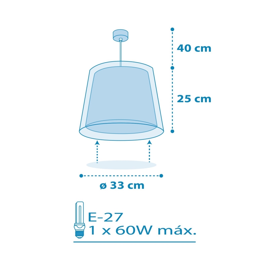 Dalber 81192T - Lampadario per bambini LIGHT FEELING 1xE27/60W/230V