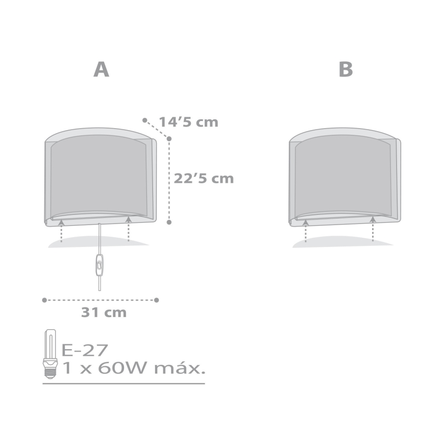 Dalber 81198E -Applique per bambini LIGHT FEELING 1xE27/60W/230V