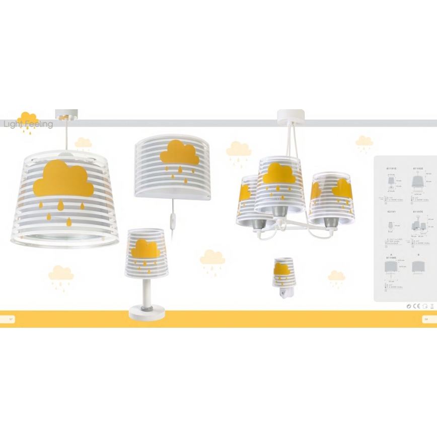 Dalber 81198E -Applique per bambini LIGHT FEELING 1xE27/60W/230V
