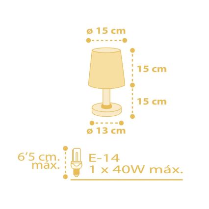 Dalber 82211A - Lampe d'enfant STAR LIGHT 1xE14/40W/230V jaune