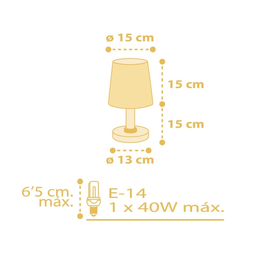 Dalber 82211A - Lampe d'enfant STAR LIGHT 1xE14/40W/230V jaune