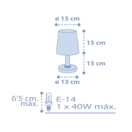 Dalber 82211T - Lampe d'enfant STAR LIGHT 1xE14/40W/230V bleue