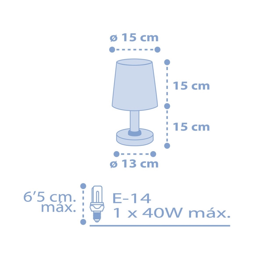 Dalber 82211T - Lampe d'enfant STAR LIGHT 1xE14/40W/230V bleue