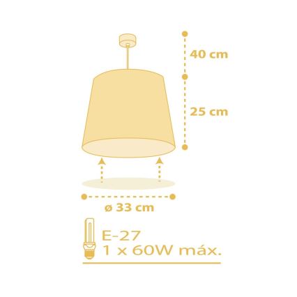 Dalber 82212A -  Lampadario per bambini STAR LIGHT 1xE27/60W/230V giallo