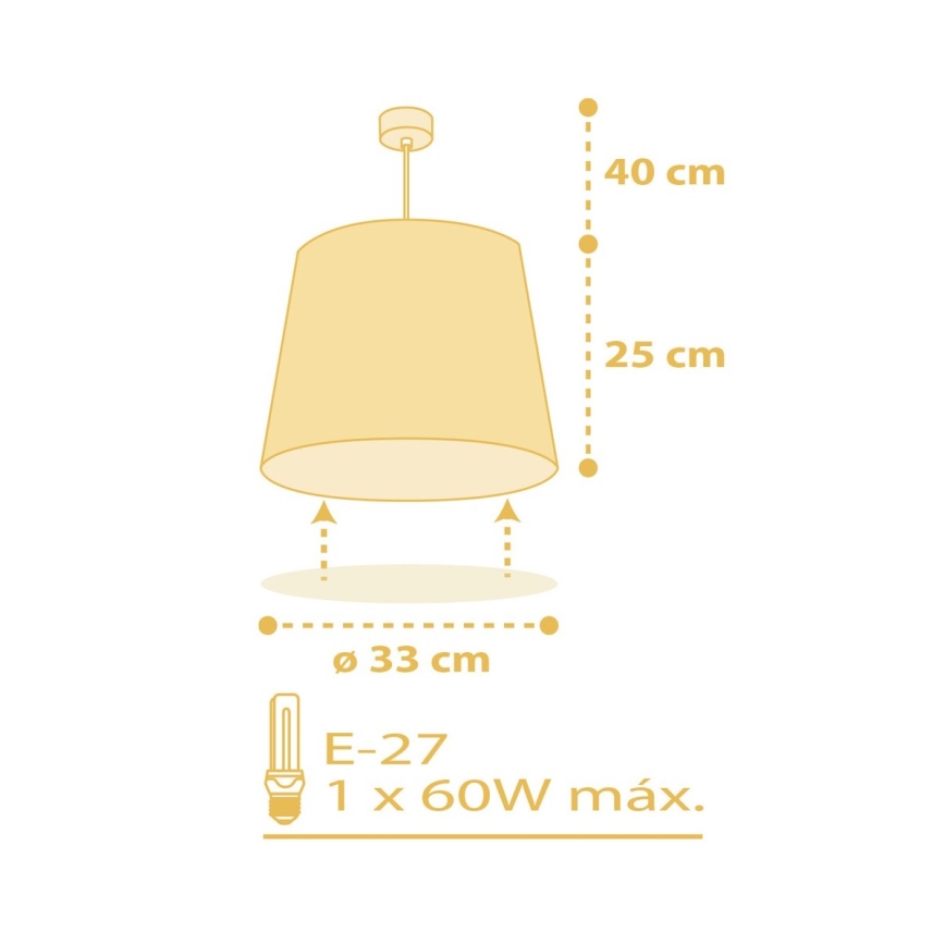 Dalber 82212A -  Lampadario per bambini STAR LIGHT 1xE27/60W/230V giallo