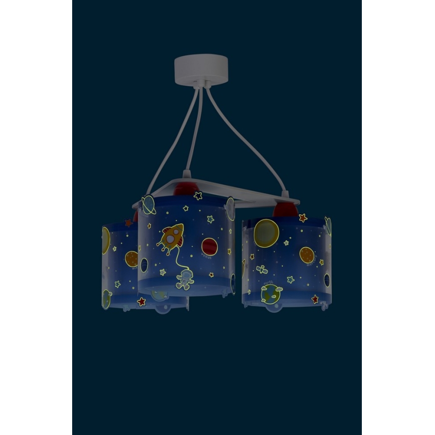 Dalber D-41344 - Suspension pour enfant PLANETS 3xE27/60W/230V