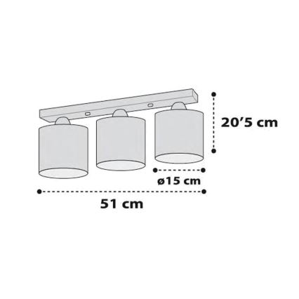Dalber D-41413H - Kinderdeckenleuchte CLOUDS 3xE27/60W/230V