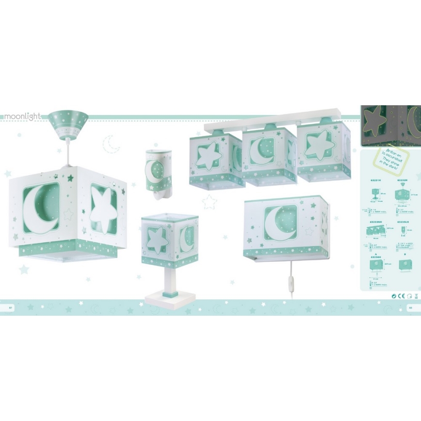 Dalber D-63231H - Kinderlämpchen MOONLIGHT 1xE14/40W/230V