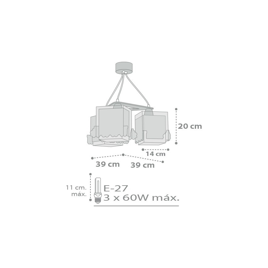 Dalber D-63534 - Suspension pour enfant TRAIN 3xE27/60W/230V