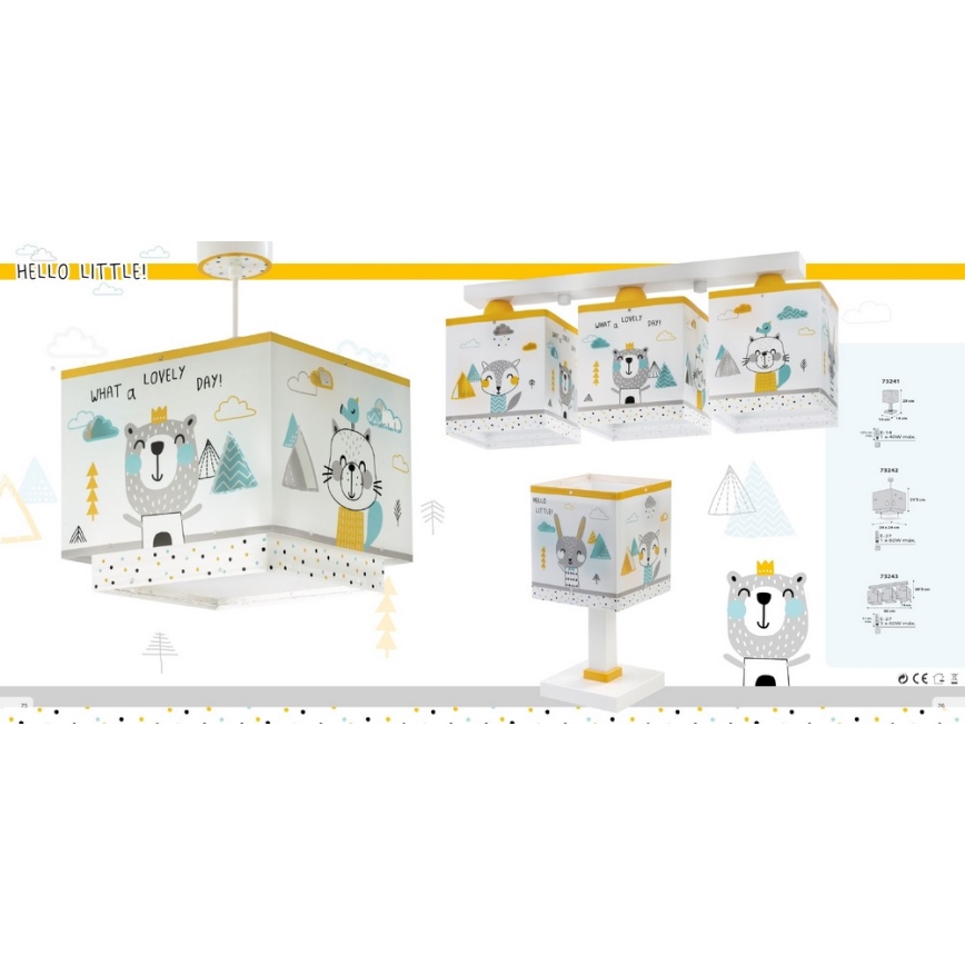 Dalber D-73242 - Lampadario per bambini HELLO LITTLE 1xE27/15W/230V