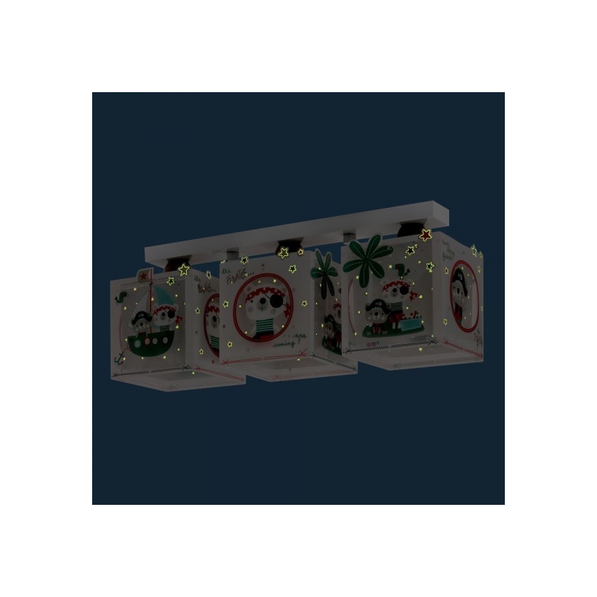 Dalber D-74553 - Kinder Deckenleuchte PIRATES 3xE27/60W/230V