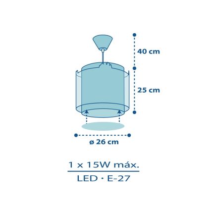 Dalber D-76112 - Lampadario per bambini MY LITTLE JUNGLE 1xE27/15W/230V