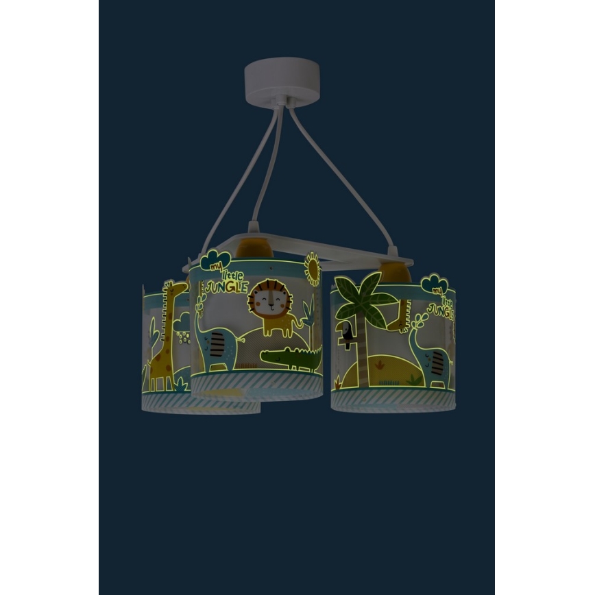 Dalber D-76114 - Lampadario per bambini JUNGLE 3xE27/60W/230V