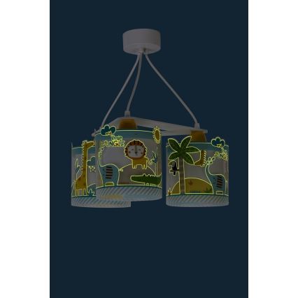 Dalber D-76114 - Suspension pour enfant JUNGLE 3xE27/60W/230V