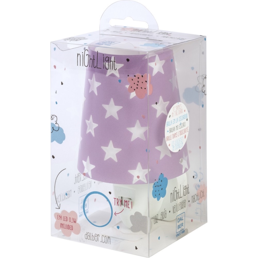 Dalber D-81215L - Lampada notturna LED per bambini STARS 1xLED/0,3W/230V