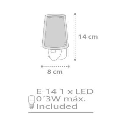 Dalber D-81215L - Lampada notturna LED STARS 1xE14/0,3W/230V