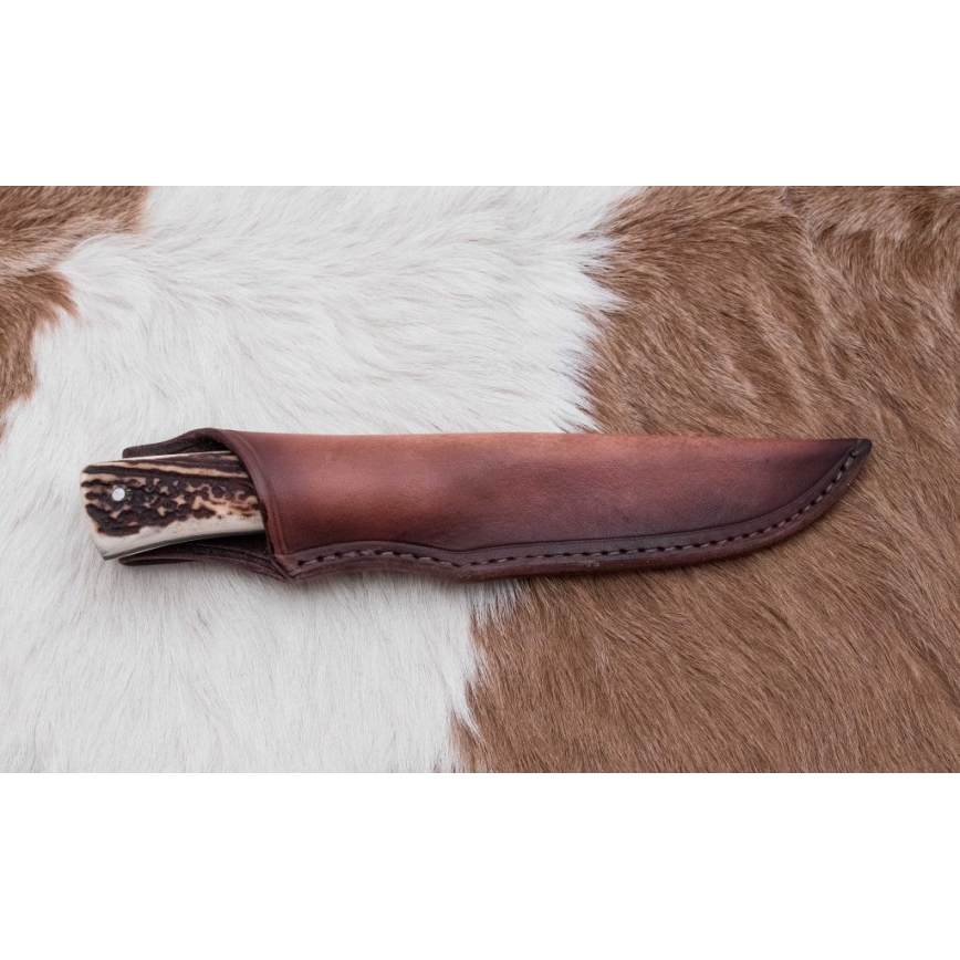 Damast-Jagdmesser 11 cm Hirschgeweih