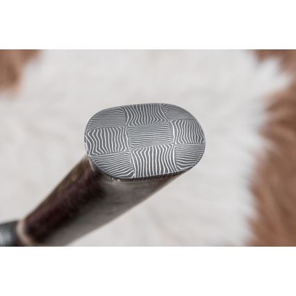 Damast-Jagdmesser 13,8 cm Birke/Kamelknochen
