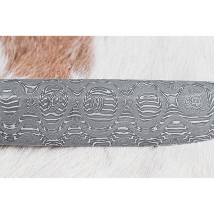 Damast-Jagdmesser 14,5 cm Erle/Serpentinit