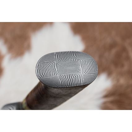 Damast-Jagdmesser 14,5 cm Erle/Serpentinit