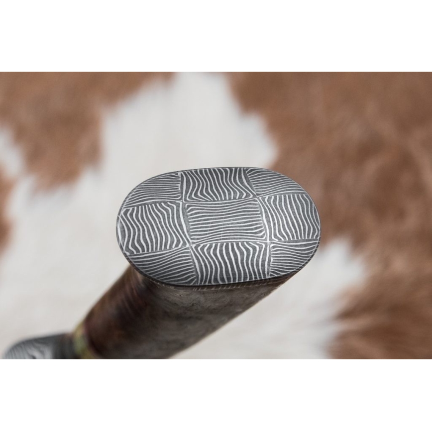 Damast-Jagdmesser 14,5 cm Erle/Serpentinit