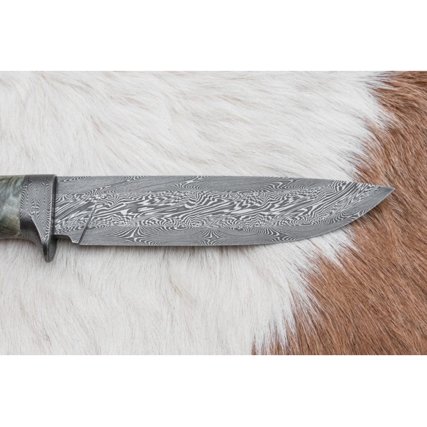 Damast-Jagdmesser 14 cm Kastanienbaum