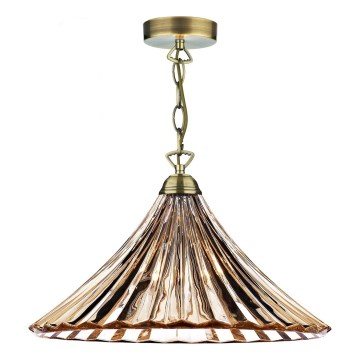 Där Lighting ARD866 - Lampadario a catena ARDECHE 1xE27/60W/230V ottone/marrone fumé
