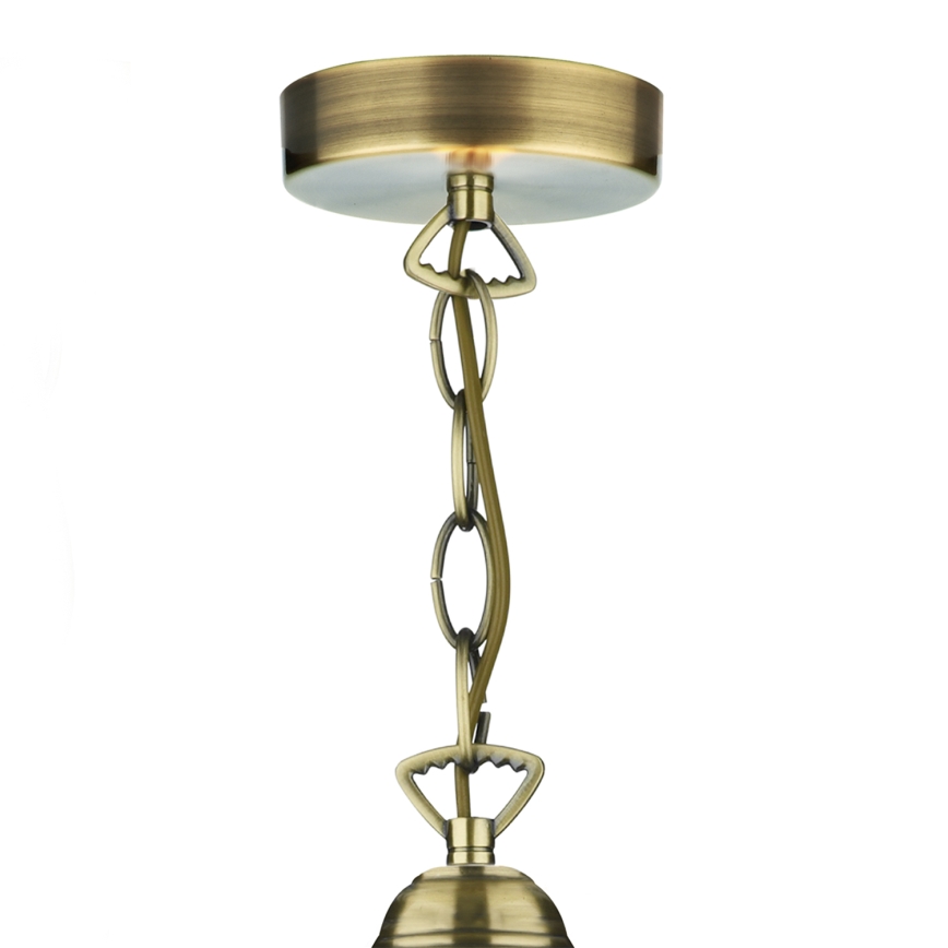 Där Lighting ARD866 - Lustre suspendu sur chaîne ARDECHE 1xE27/60W/230V laiton/brun fumé