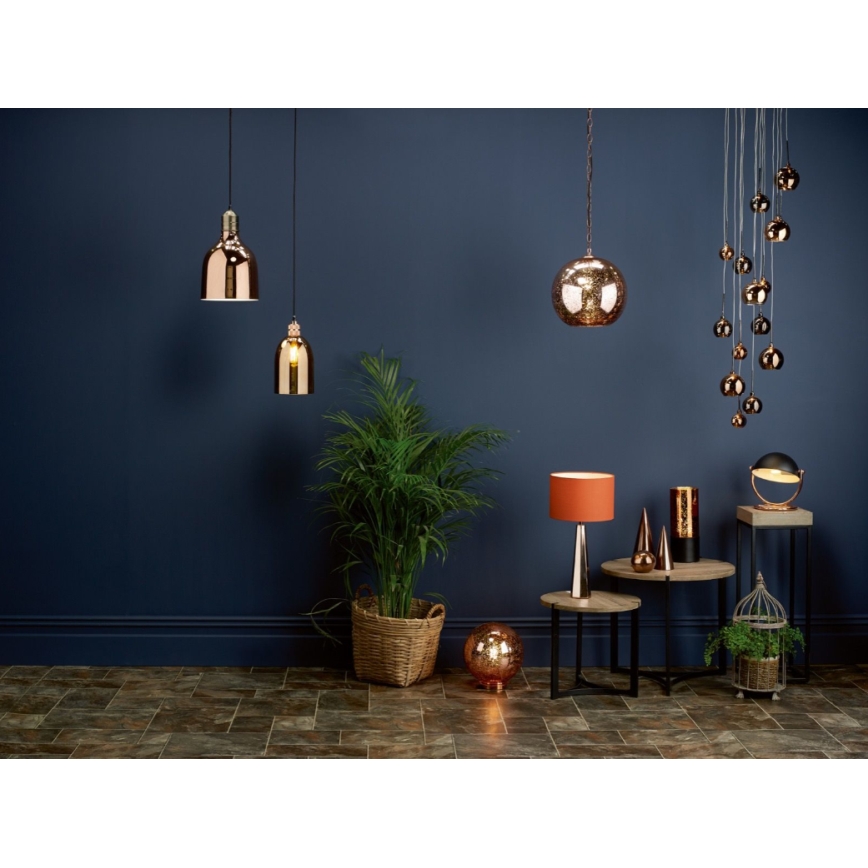 Där Lighting AUR1564 - Hängeleuchte an Stahlseilen AURELIA 15xG4/10W/230V schwarz/kupferfarben