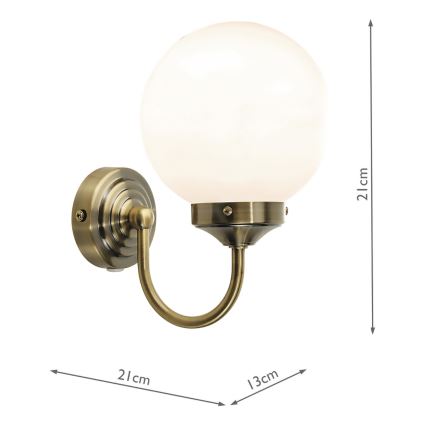 Där Lighting BAR0775 - Applique da bagno BARCLAY 1xE14/40W/230V IP44 in ottone