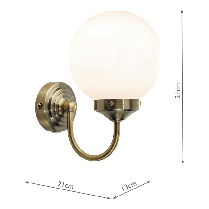 Där Lighting BAR0775 - Badezimmer-Wandleuchte BARCLAY 1xE14/40W/230V IP44 Messing