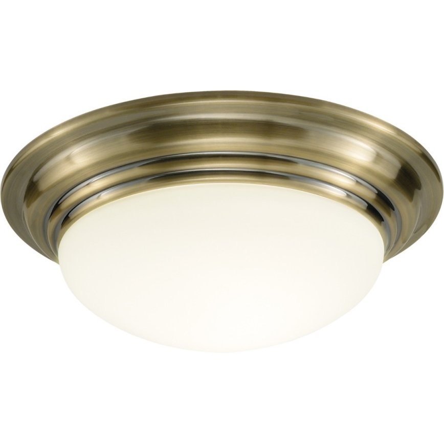 Där Lighting BAR5075 - Plafoniera da bagno BARCLAY 1xE27/60W/230V Ø 38 cm ottone