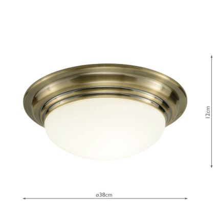 Där Lighting BAR5075 - Plafoniera da bagno BARCLAY 1xE27/60W/230V Ø 38 cm ottone