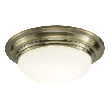 Där Lighting BAR5275 - Badezimmer-Deckenleuchte BARCLAY 1xE27/60W/230V, Ø 31 cm, Messing