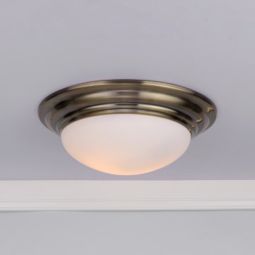 Där Lighting BAR5275 - Plafoniera da bagno BARCLAY 1xE27/60W/230V Ø 31 cm ottone