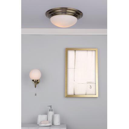 Där Lighting BAR5275 - Plafoniera da bagno BARCLAY 1xE27/60W/230V Ø 31 cm ottone