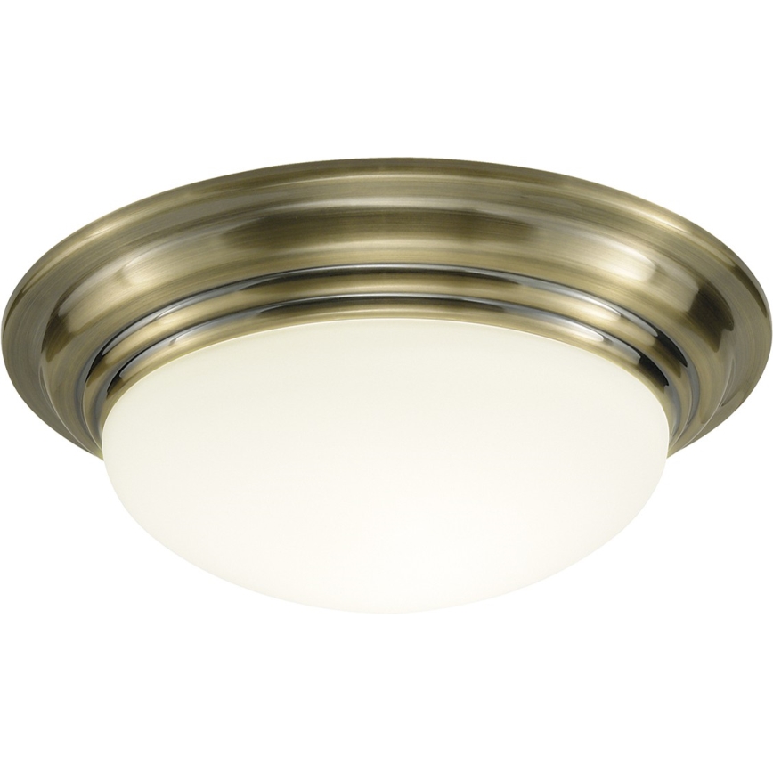 Där Lighting BAR5275 - Plafoniera da bagno BARCLAY 1xE27/60W/230V Ø 31 cm ottone